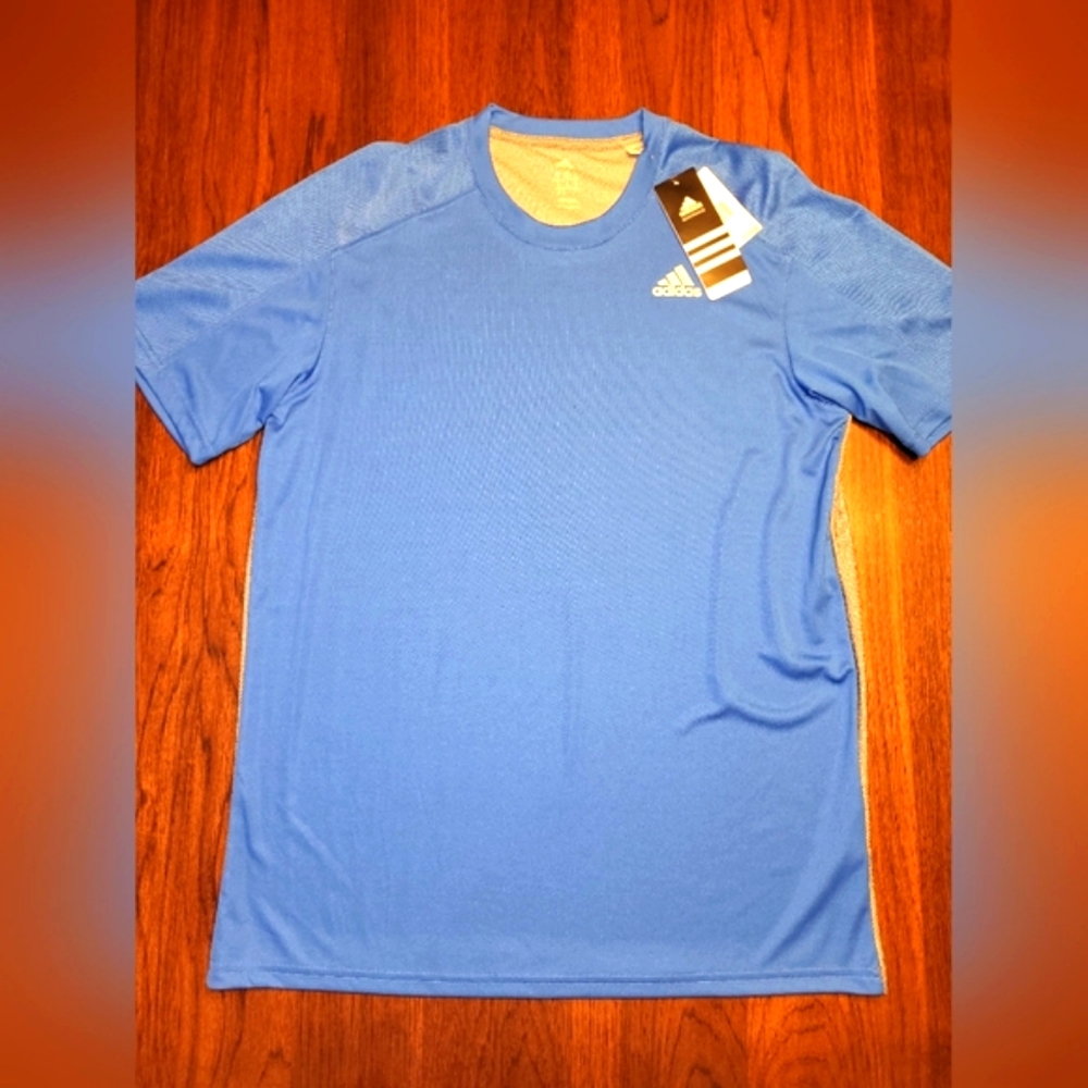 Adidas Men's Medium Climalite Blue Lightweight Breathable Athletic Shirt New